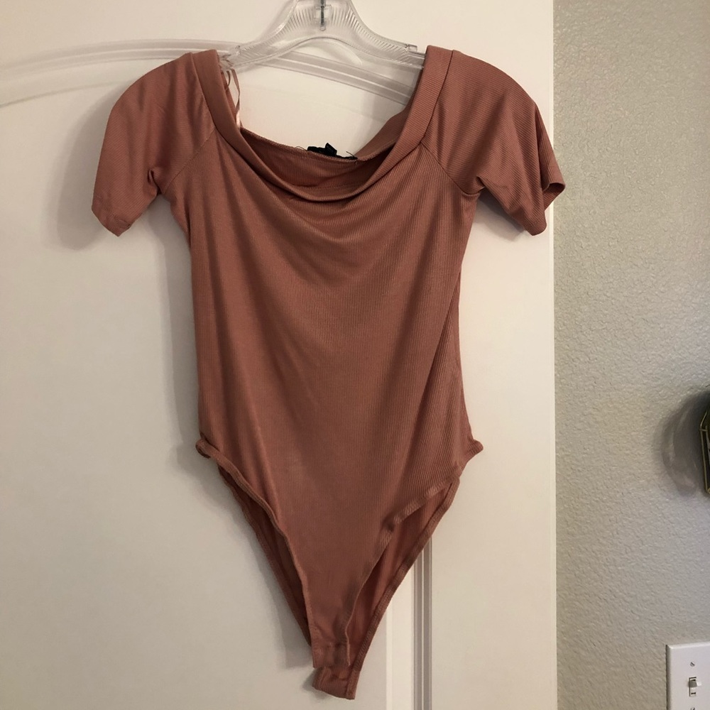 Light Pink off-the-shoulder Bodysuit